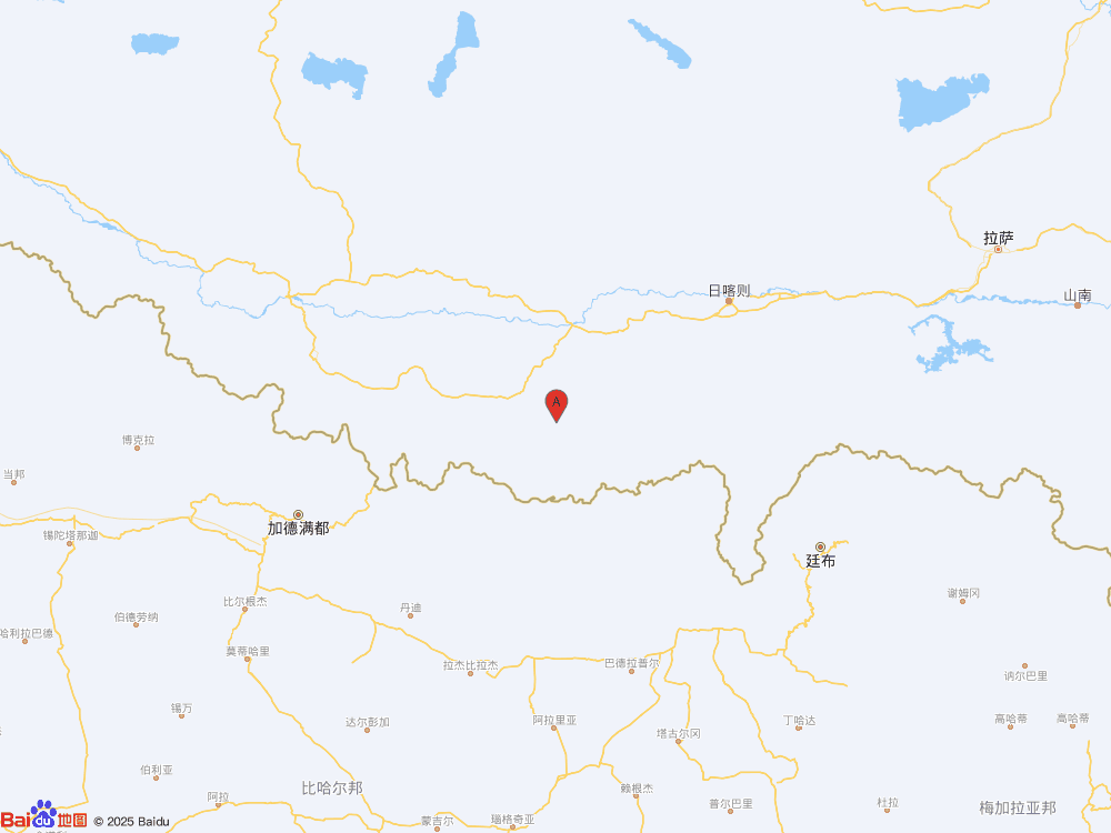 西藏日喀则市定日县（北纬28.44度，东经87.46度）发生3.9级地震
